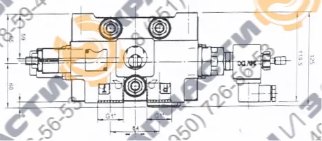 Чертеж Гидрораспределитель Q160/4E 130040603016000 Galtech автокрана Галичанин  