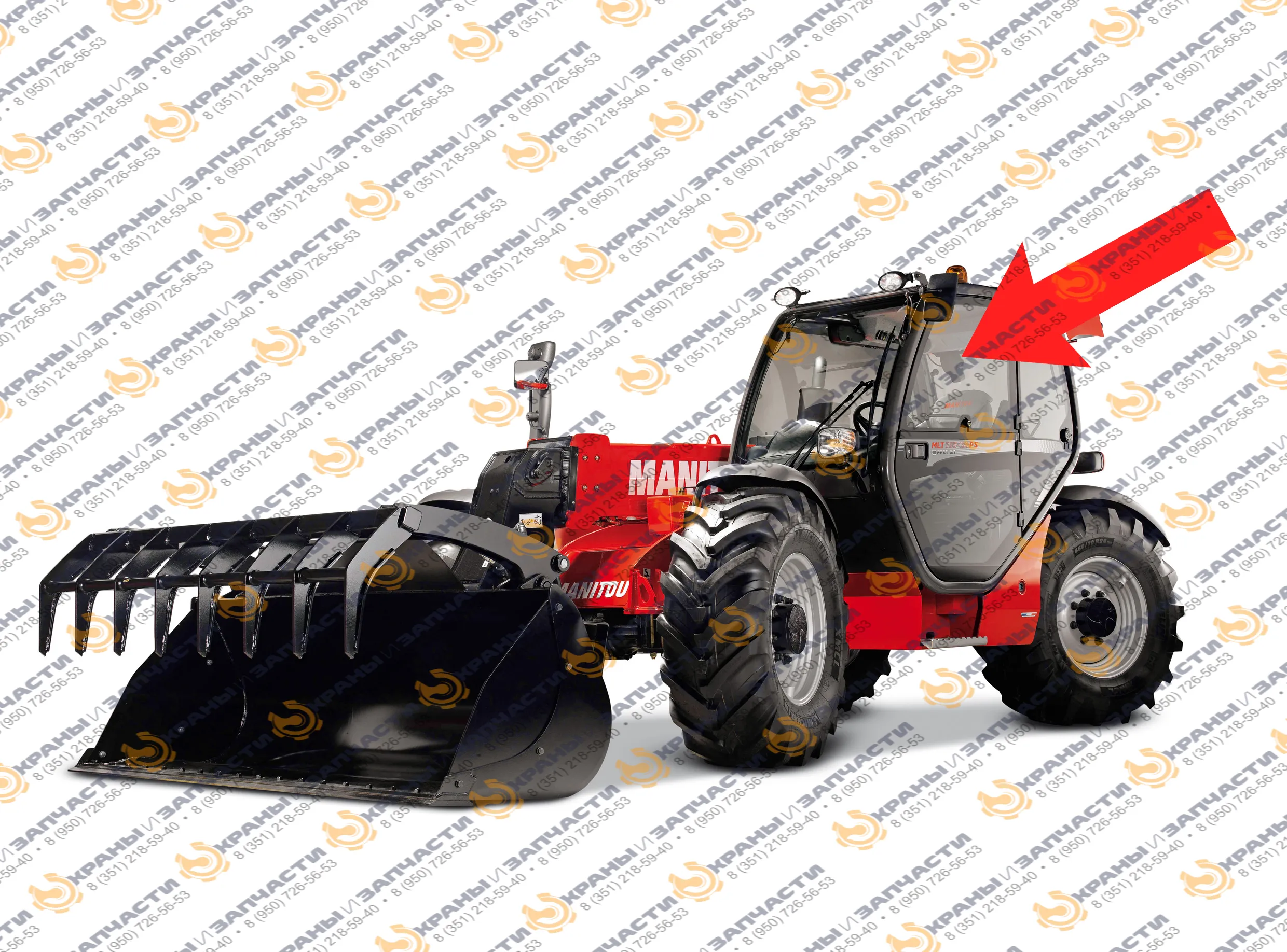 Стекло дверное левое верхнее (закаленное) для погрузчика телескопического Manitou MLTX735LSV