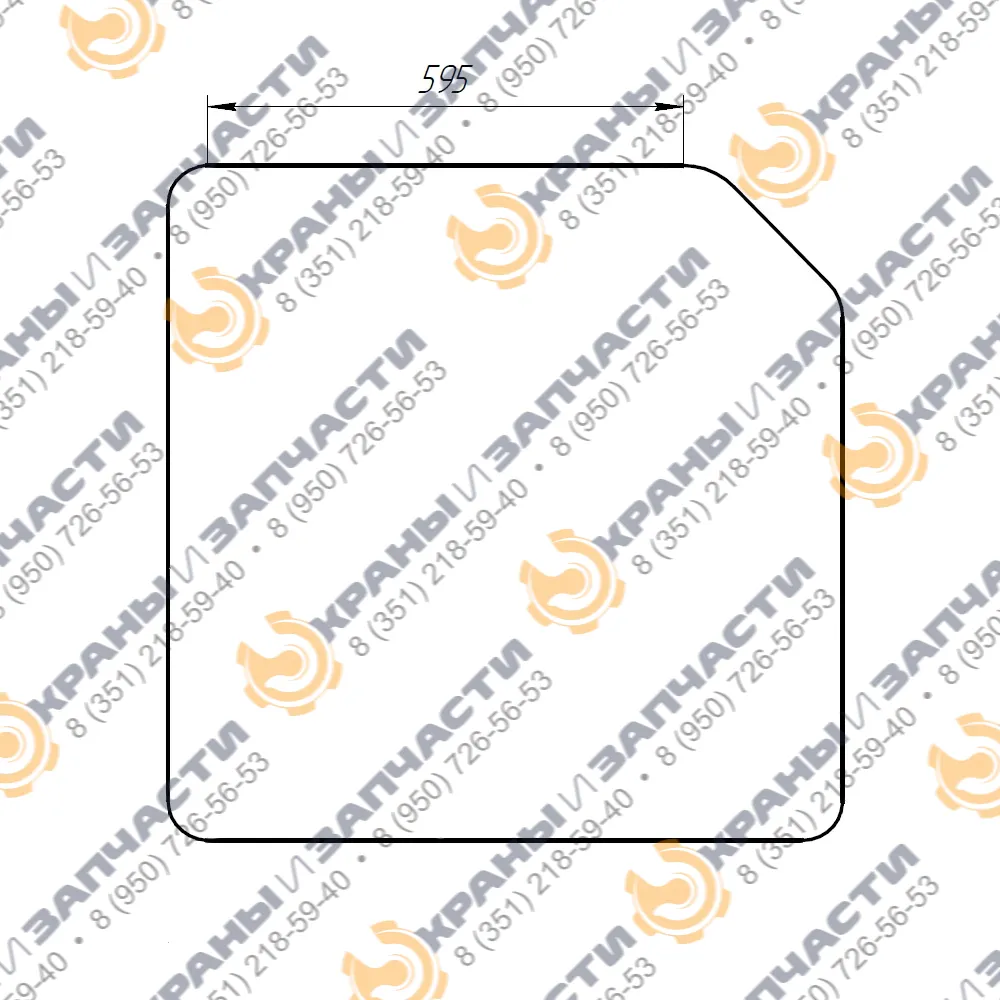 Стекло триплекс 5мм (595x845) кабины башенного крана КБ-578