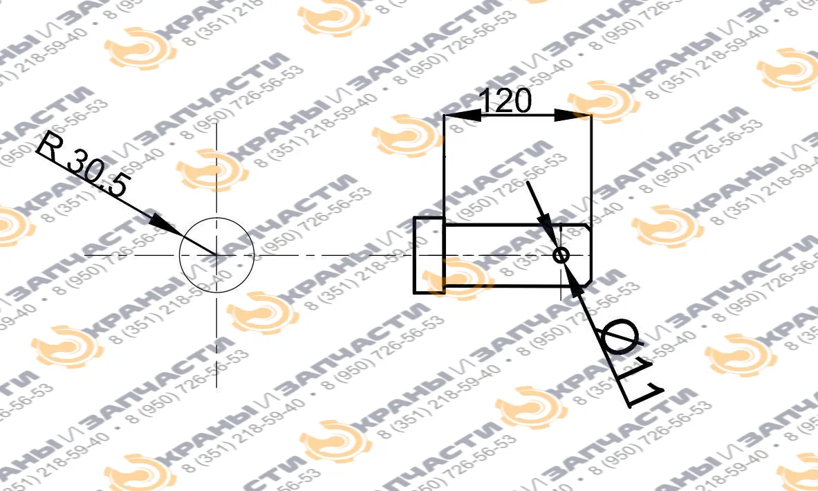 Палец крепления стрелы башенного крана КБ-403