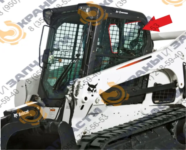 Стекло заднее Bobcat T650, T650H, T770 c отверстиями 