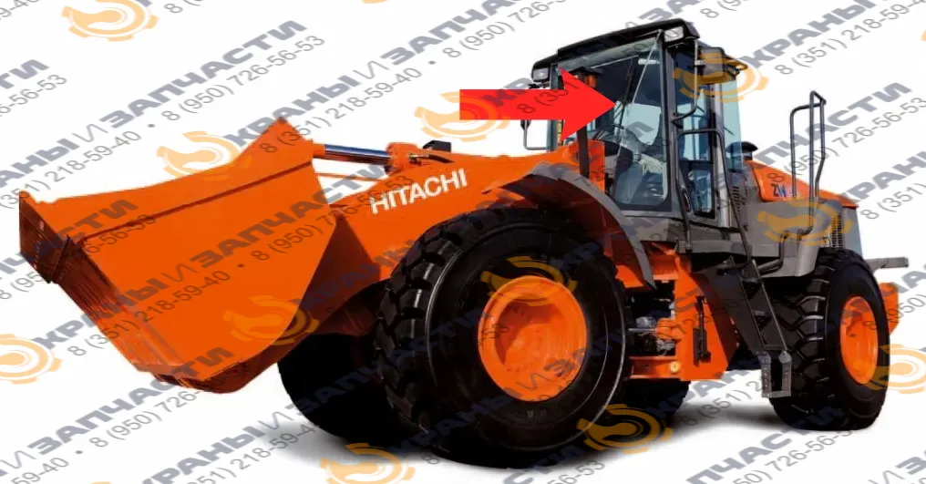 Стекло кабины переднее верхнее 71N6-02700 колесного погрузчика HITACHI LX-130-7