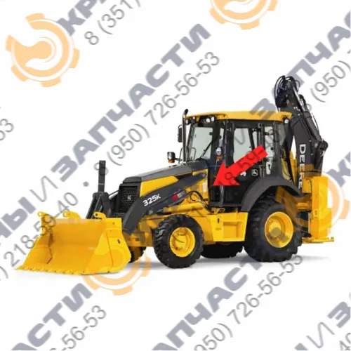 Стекло лобовое левое нижнее ( закаленное) для экскаватора-погрузчика John Deere 325К