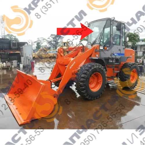 Стекло лобовое центральное (закаленное) для погрузчика фронтального Hitachi LX70