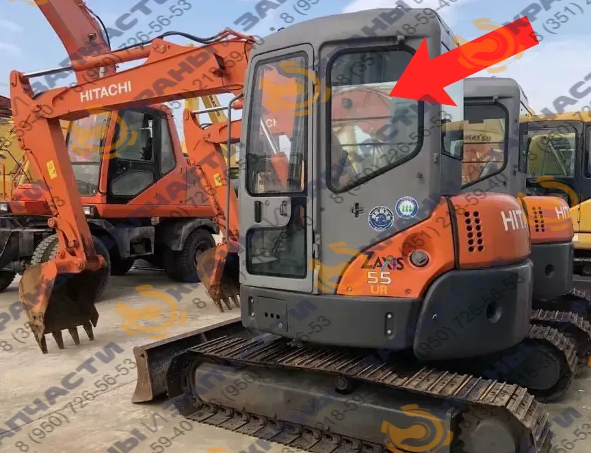 Стекло кабины экскаватора Hitachi ZAXIS ZX55UR триплекс