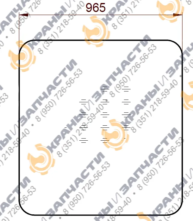 Стекло переднее 014.30-00.00.00.007 (965x1035) кабины мостового крана Уралкран