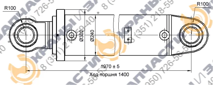 Чертеж Гидроцилиндр подъема стрелы Ц51.000 (КС-4572А.63.400-01-1) автокрана Ивановец КС-35714, КС-35715 (3сек.,16т)