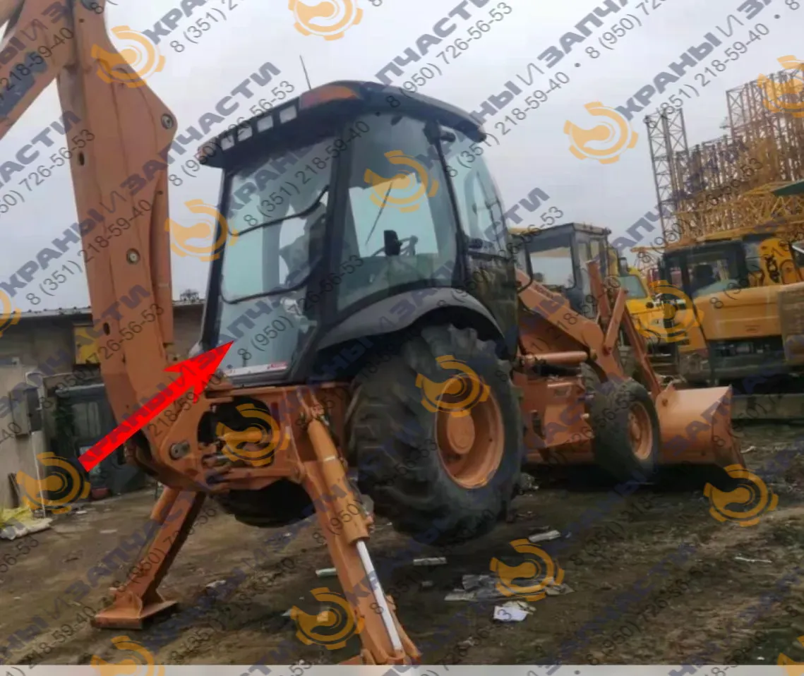 Стекло заднее нижнее (закаленное) для экскаватора-погрузчика Case 580M