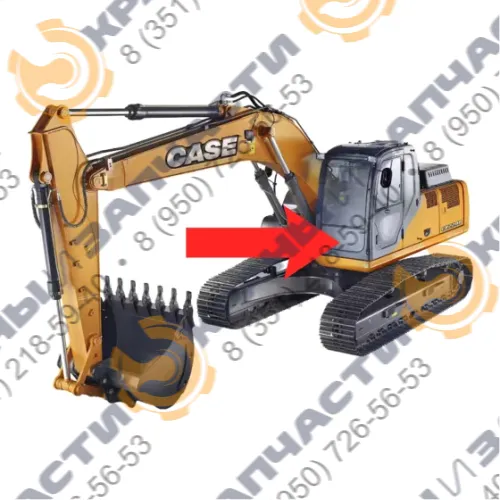 Стекло лобовое нижнее (закаленное) KHN15000P для экскаватора Case CX210B