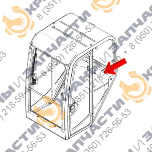 Стекло левое за дверью 3701497 для экскаватора Caterpillar CAT 301.4C