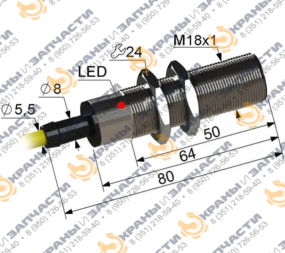 Индуктивный датчик PS2A-18M80-5B21-Z / ВБ2А.18М.80.5.2.1.Z