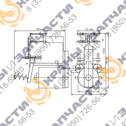 Реле времени РЭВ812Т УХЛ3 Uуправл 75В - чертеж 1