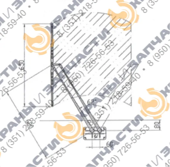 Моторчик стеклоочистителя ZD2530-90EH автокранов Галичанин КС-55713, КС-55715-1, КС-55729В, КС-65713-1, КС-65721 - чертеж 3