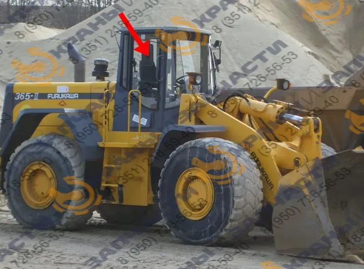 Стекло кузовное правое 1264х606 открываемое  на фронтальный погрузчик Furukawa 365-II 