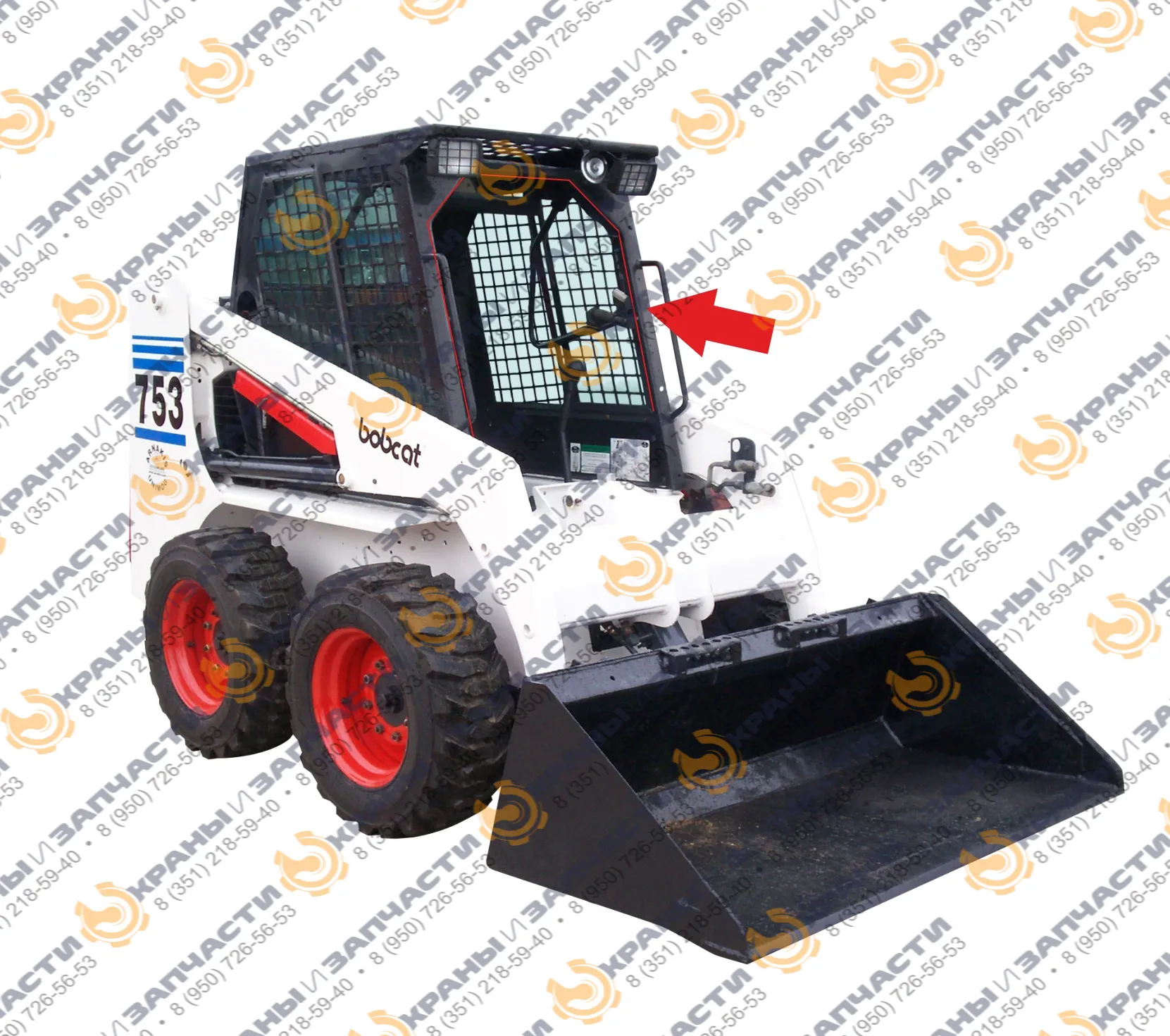 Стекло лобовое (триплекс) для погрузчика Bobcat 751, 753