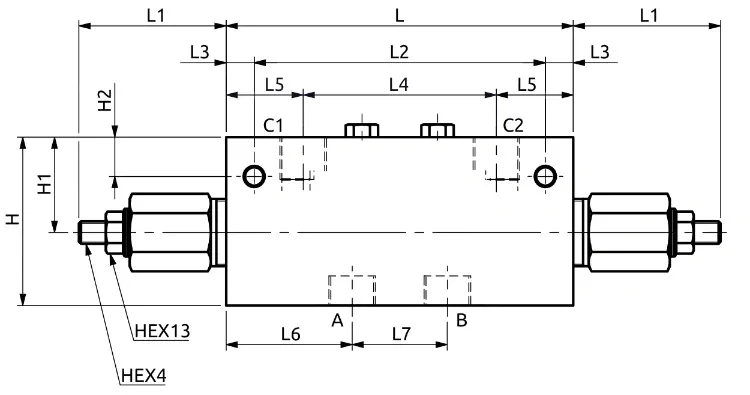Двухсторонний балансировочный клапан A070311.00.00 HBS - чертеж 1