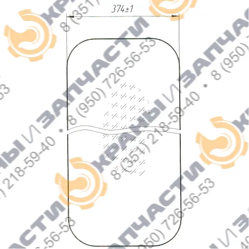 Стекло дверное 014.33-00.00.00.004 (374x1494) кабины мостового крана Уралкран