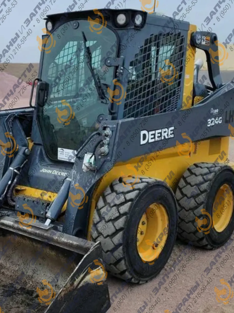 Стекло лобовое T361540 1137х808 9 отверстий John Deere 312GR, 314G, 316GR, 318G, 320G, 324G, 328D