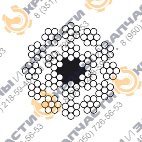 Канат оцинкованный 19х7-sZ-B-1770/180; Ø10; DIN 3069