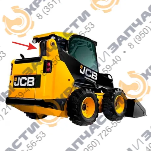 Стекло дверное левое с вырезом 500 мм JCB EcoRobot 155/255/260