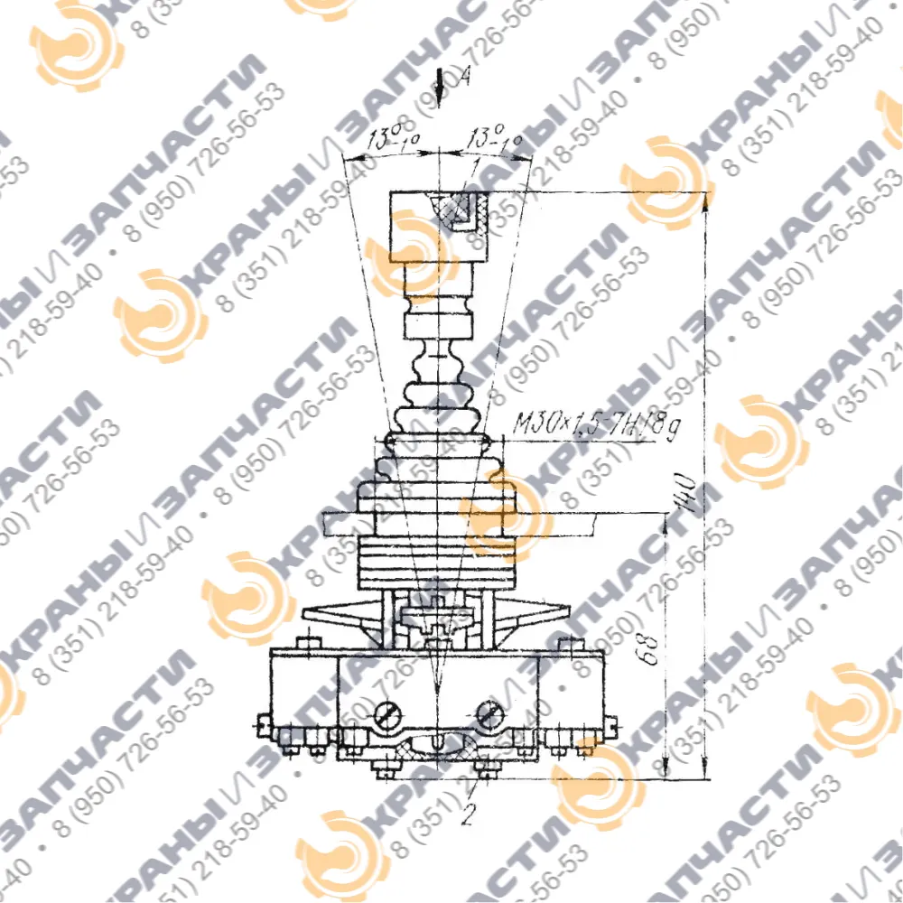 Переключатель крестовой (крестовый) ПК-12-21-821-54 УХЛ3 380В/50Гц 10А IP54 - чертеж 1