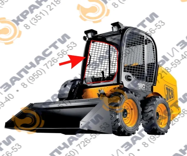Стекло правое закаленное JCB 1110Т, Robot 160/180/190/220