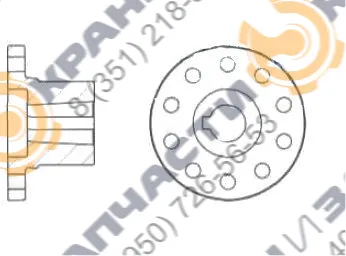 Чертеж Полумуфта ЛТ62.04.401 d300 (10 отверстий) тормозной лебедки грузовой