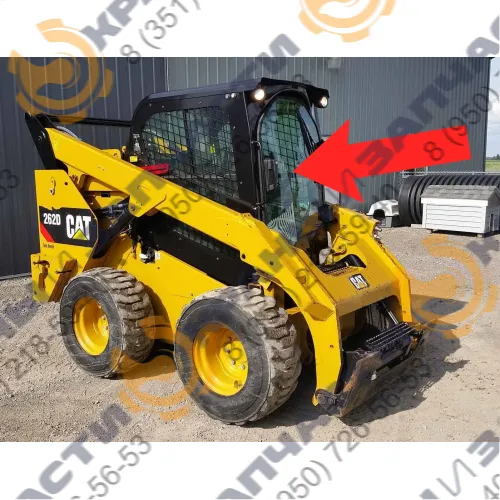 Стекло лобовое (закаленное) 4185850 для мини-погрузчика Caterpillar 262d