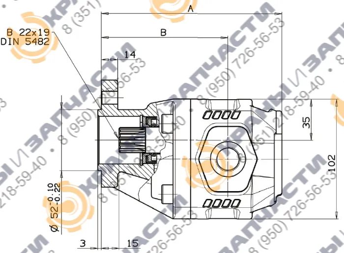 Чертеж Шестеренный насос NPLH-32 13 DIN OMFB 10500410323 
