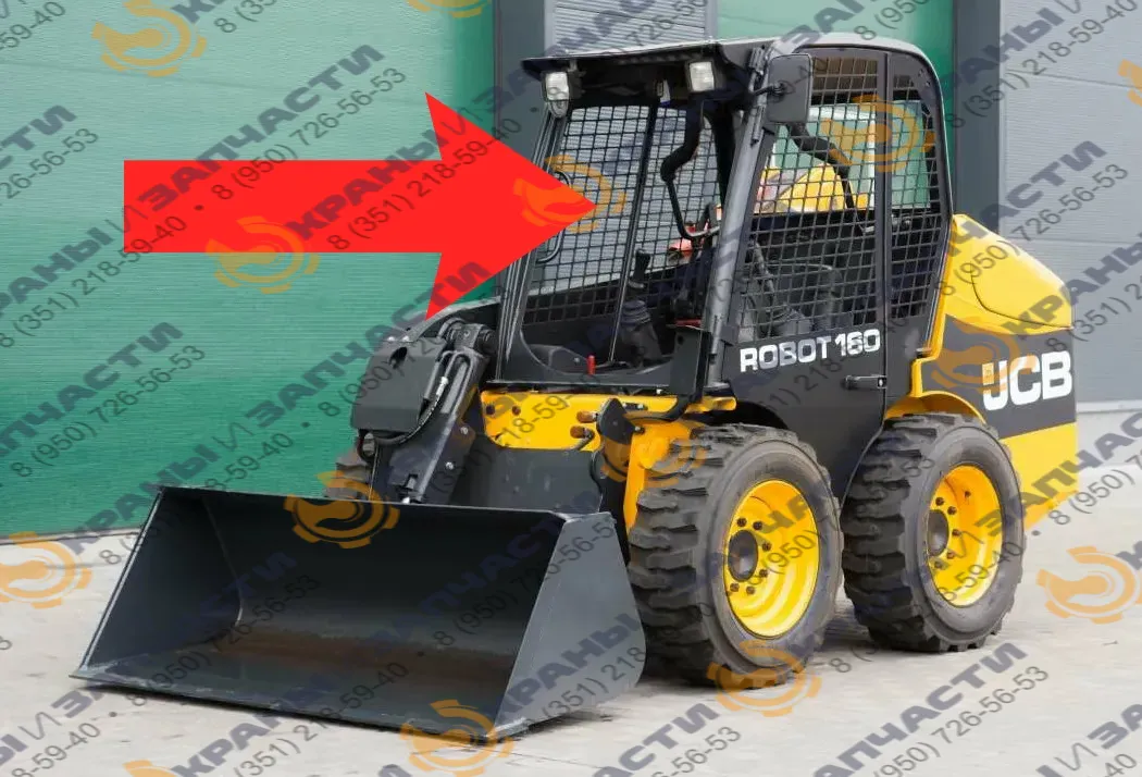 Стекло лобовое (триплекс) для мини-погрузчика JCB 1110Т, Robot 160, 180, 190, 220