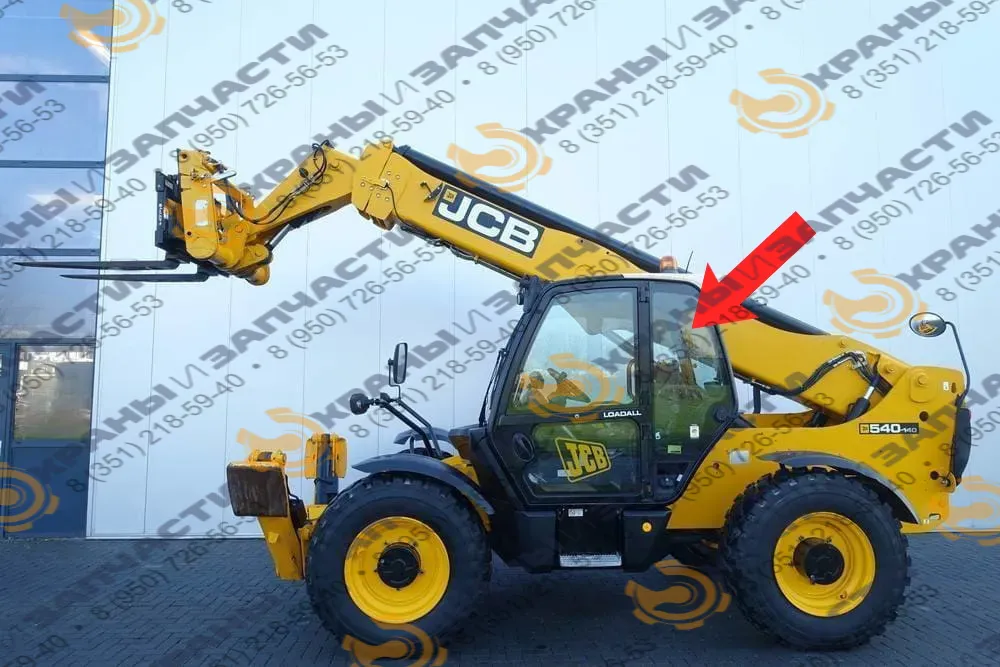 Стекло кузовное заднее левое (закаленное) 827/80213 для погрузчика телескопического JCB Loadall 540-140, Loadall 540-170, Jсb531-73