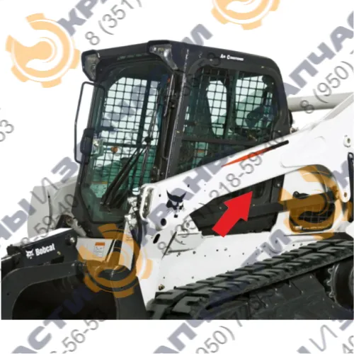 Стекло боковое нижнее мини‑погрузчика Bobcat  T650, T650H, T770, 7261608,  левое/правое неподвижное, 450×300 мм, , закалённое