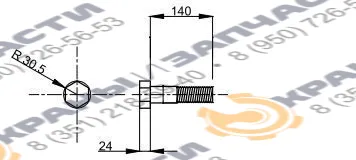 Болт М36-6gХ140.129.40Х ГОСТ 7796-70 секционный