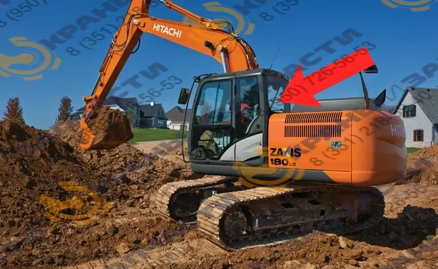 Стекло заднее (закаленное) 4651656 для экскаватора Hitachi Zaxis ZX 180, 200, 210, 240, 250, 270, 280, 300, 330, 350, 400, 470LC-3, LCN-3