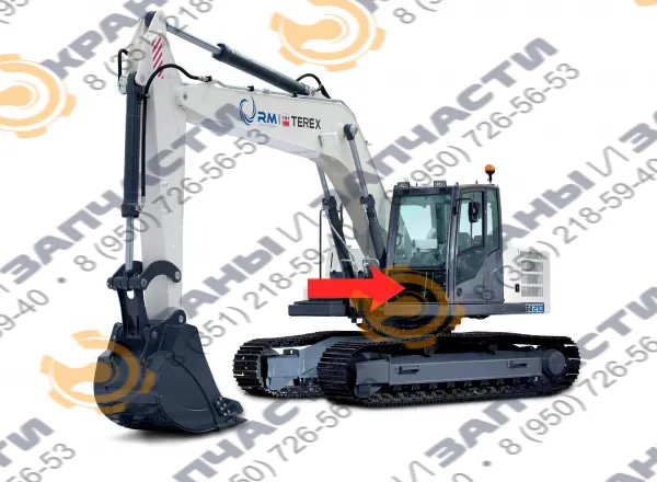 Стекло лобовое нижнее (закаленное) для экскаватора Terex TX210LC