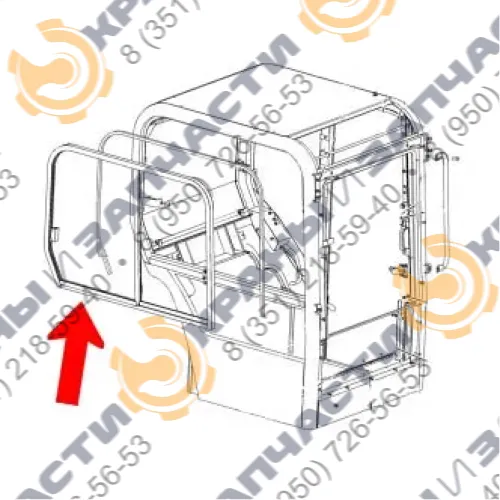  Стекло правое верхнее заднее 1747781 для экскаватора Caterpillar CAT 303.5 304.5
