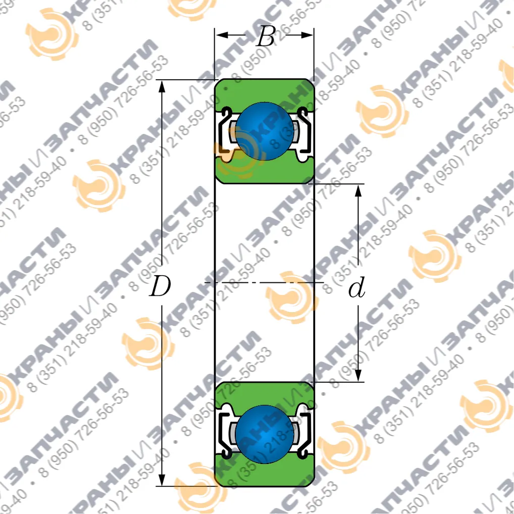 Чертеж Подшипник 80220 ГОСТ 7242-81 для крана SMK-10.200 (КБ-408.21) и SMK-10.180