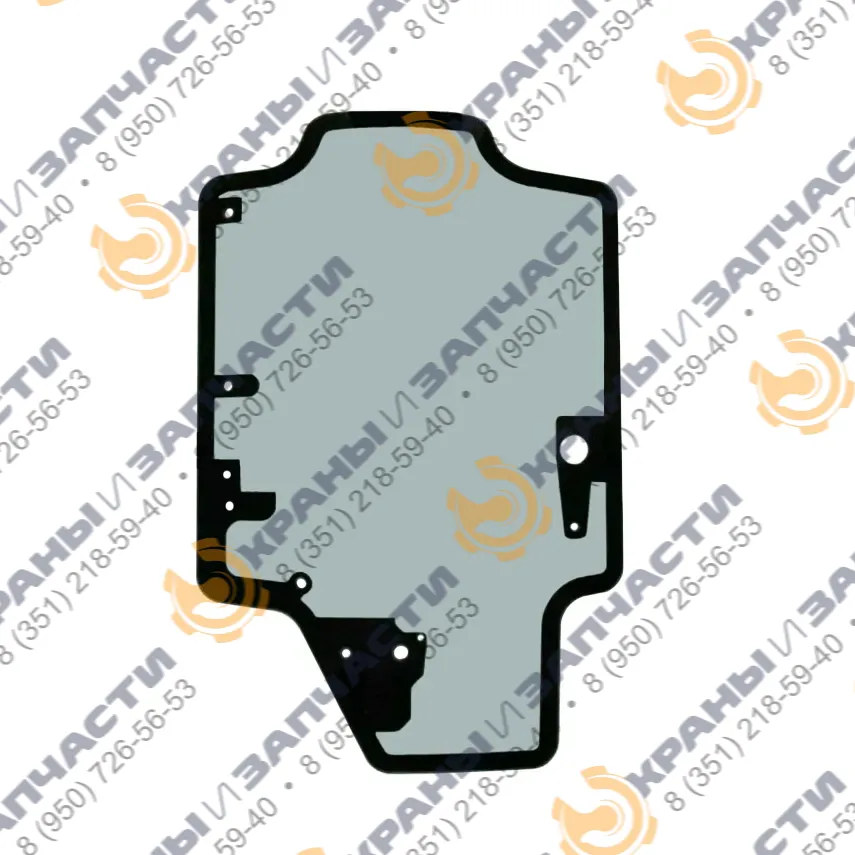 Стекло лобовое с отверстиями под дворник сбоку (закаленное) 84344565P для мини-погрузчика Case SV250V, SV250C, SV185V, SV185С