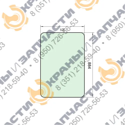 Стекло боковое 251.17.00.029 (881х597-6) гусеничного крана ДЭК-251