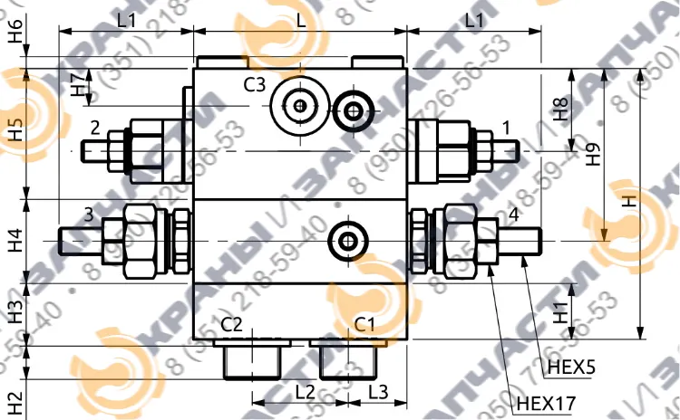 Двухсторонний балансировочный клапан B070481.33.00 HBS - чертеж 2