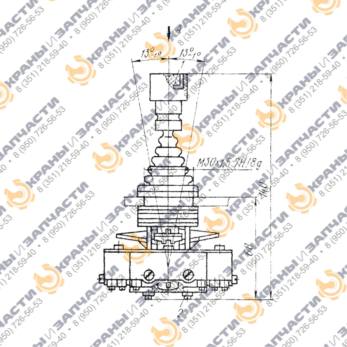 Переключатель крестовой (крестовый) ПК12-21-822-54 УХЛ3 380В/50Гц 10А IP54 - чертеж 1
