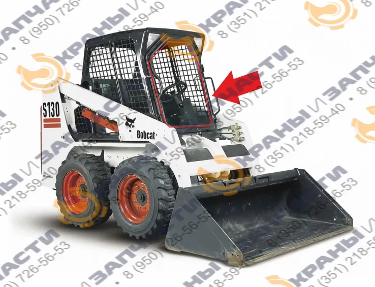 Стекло лобовое с отв. под стеклоочиститель Bobcat S130–S330, (сталинит)