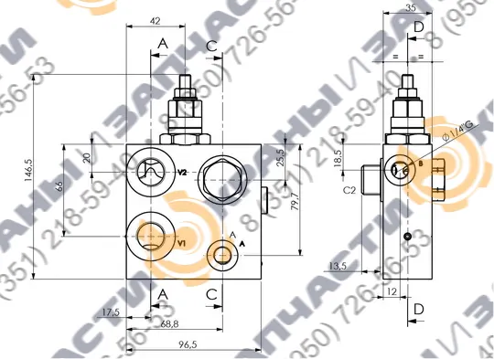 Чертеж Клапан UV437-330M A060491.11.03 HBS