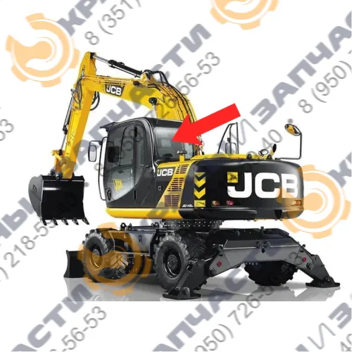 Стекло заднее (закаленное) для экскаватора JCB JS145, 160, 220, 330 1997