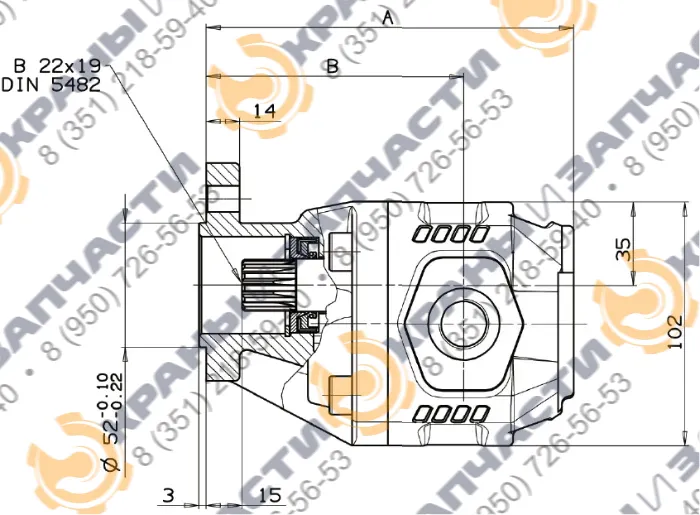 Шестеренный насос NPLH-32 13 DIN  - чертеж 2