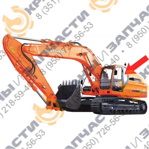 Стекло кузовное заднее левое (закаленное) 903-00073A для экскаватора Doosan DX300LCA