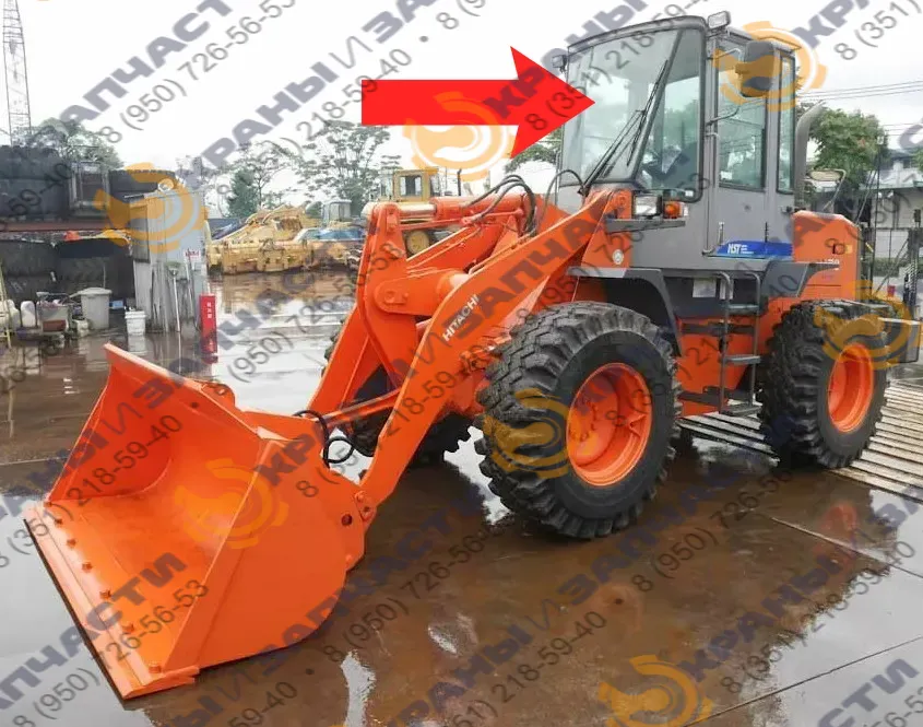 Стекло лобовое центральное (закаленное) для погрузчика фронтального Hitachi LX70