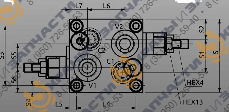 Двухсторонний балансировочный клапан B070481.33.00 HBS - чертеж 3