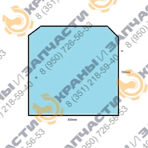 Стекло кабины башенного крана КБ-572 (лесопогрузчик) 850х730мм