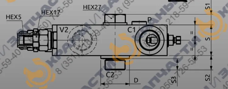 Чертеж Клапан EV3880A A060696.01.00 HBS